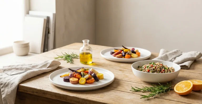 Piatto preparato con ingredienti di qualità, che rappresenta il ritorno alla routine alimentare dopo le feste, con equilibrio e gusto